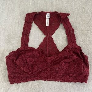 Intimately Free People Racerback Lace Bralette in Red XL